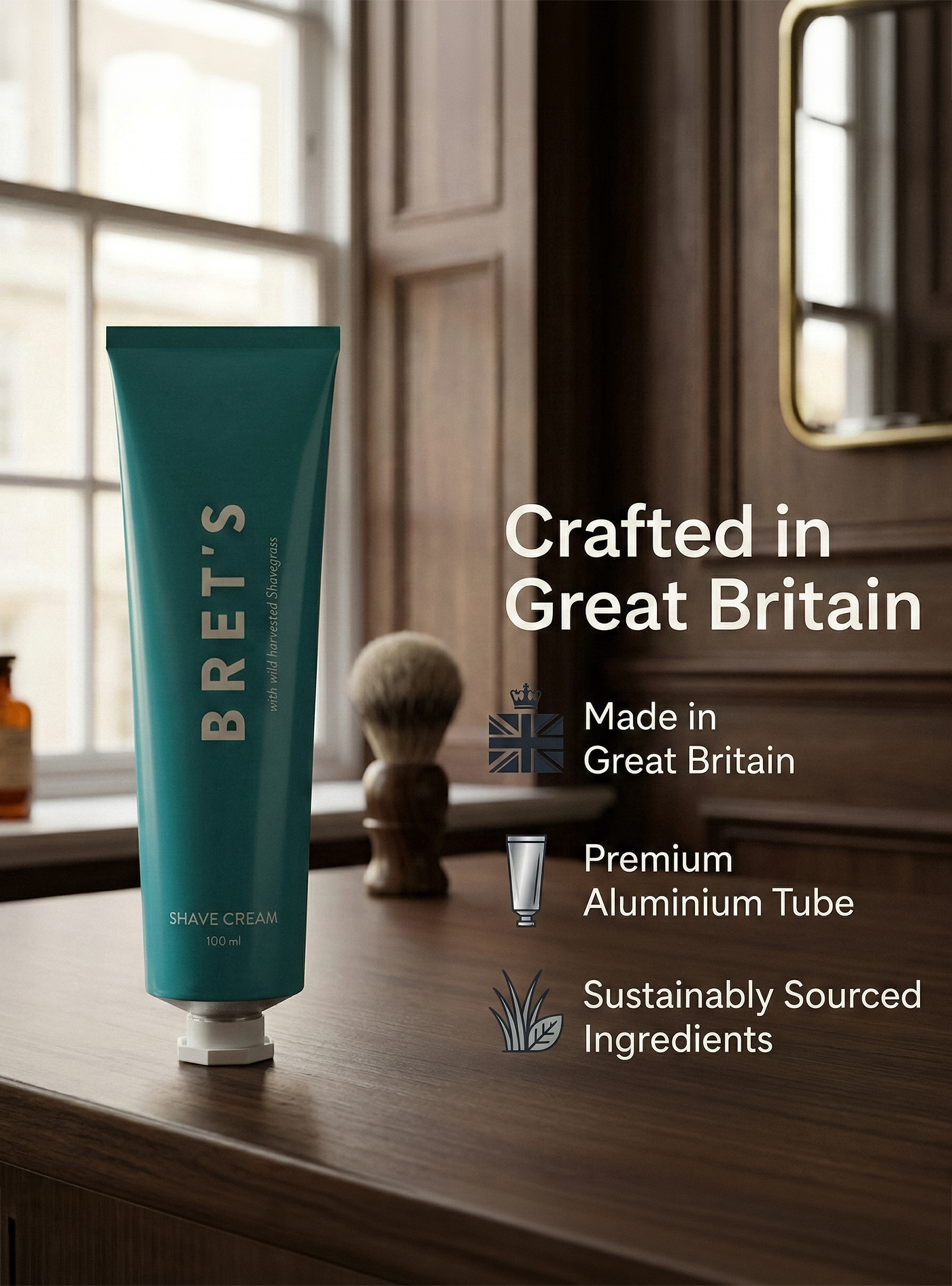Bret’s Premium Natural Shave Cream - 100ml