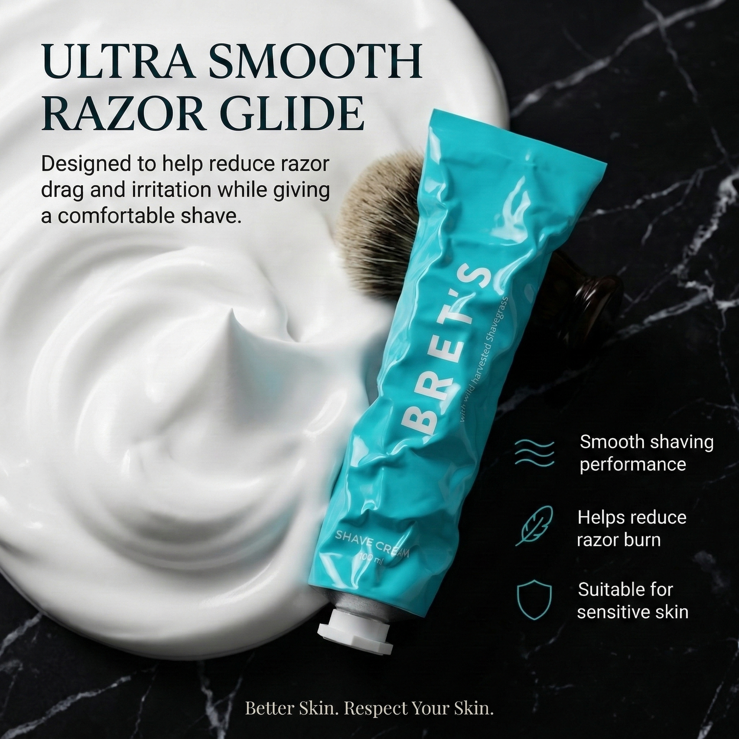 Bret’s Premium Natural Shave Cream - 100ml